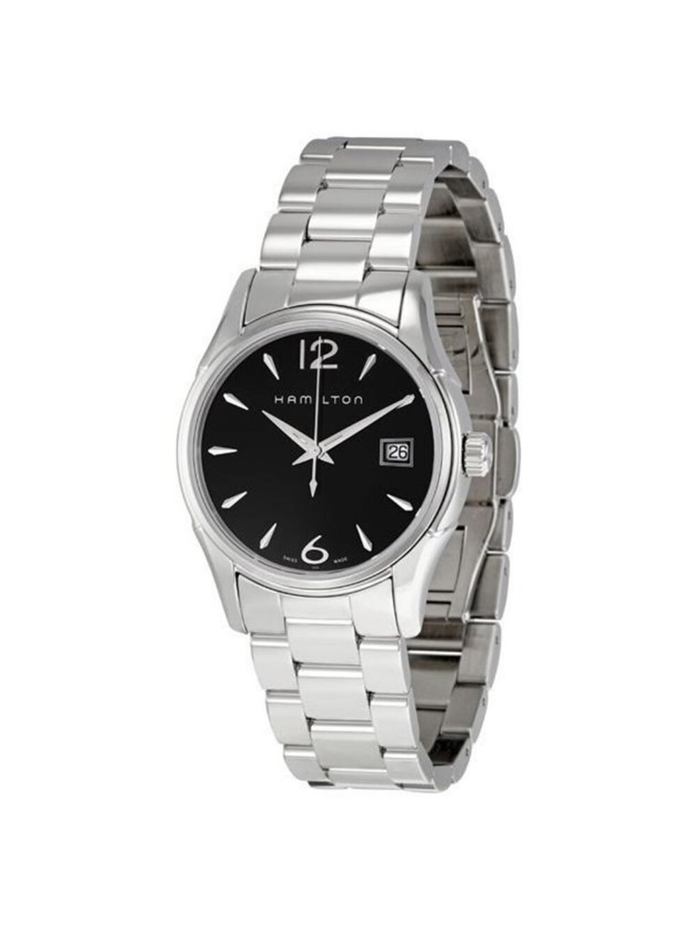 NWT Hamilton Jazzmaster Black Dial Stainless Steel Ladies Watch